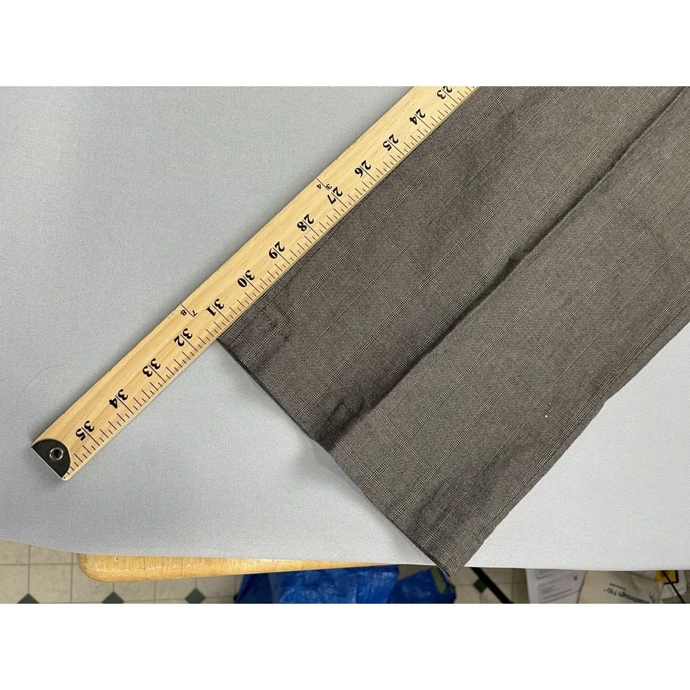 Banana Republic Men's 36/32‎ Straight Fit Plaid Dress Pants 100% Cotton Brown